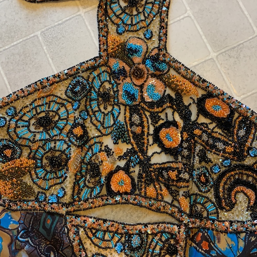 Womens Brown Multi-Color Print Maxi Dress - Picture 2 of 8